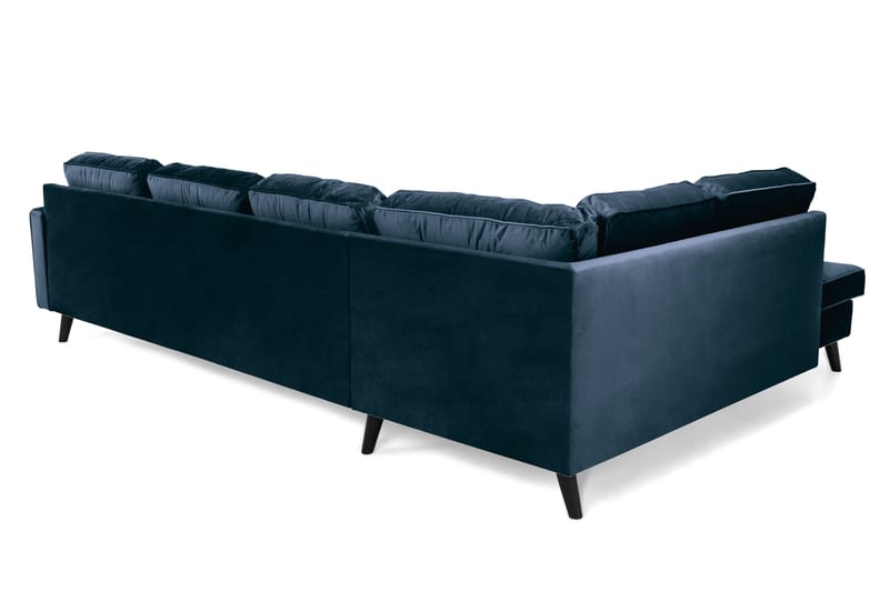 Monroe U-sofa med Chaiselong Højre Velour - Midnatsblå - U Sofa - Velour sofaer