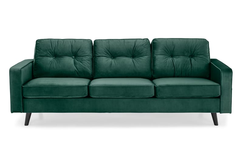 Monroe Veloursofa 3-pers - Grøn - Velour sofaer - 3 personers sofa