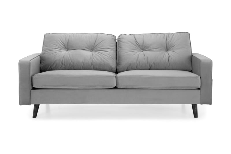 Monroe Veloursofa 3-pers - Lysegrå - Velour sofaer - 3 personers sofa