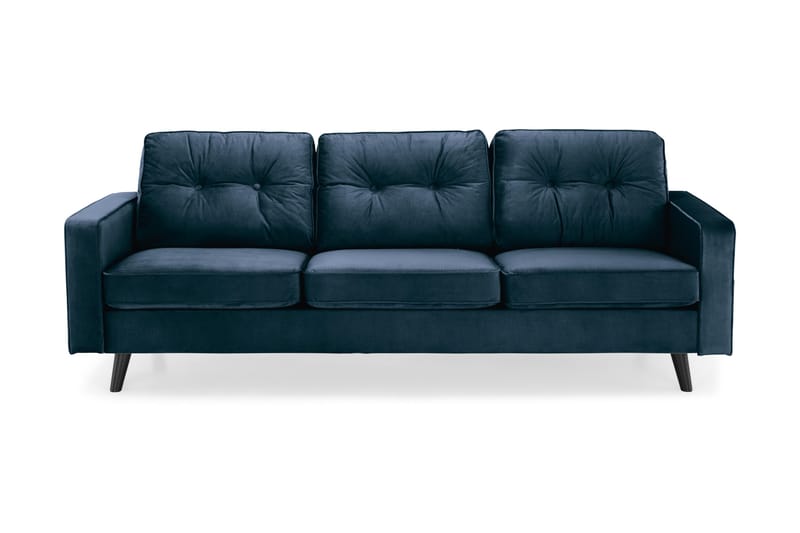 Monroe Veloursofa 3-pers - Midnatsblå - Velour sofaer - 3 personers sofa