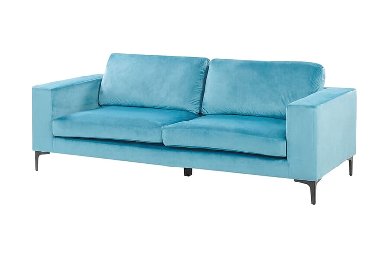 Nikkala Veloursofa - Blå - Velour sofaer - 3 personers sofa