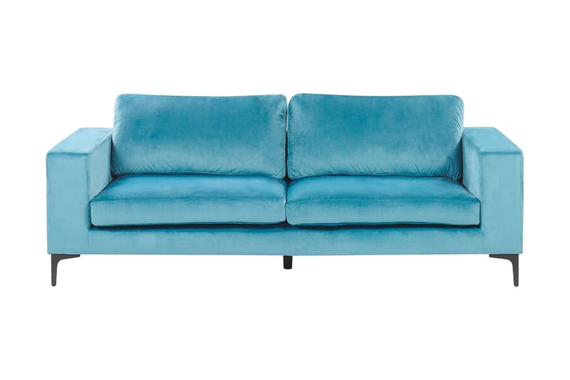 Nikkala Veloursofa - Blå - Velour sofaer - 3 personers sofa