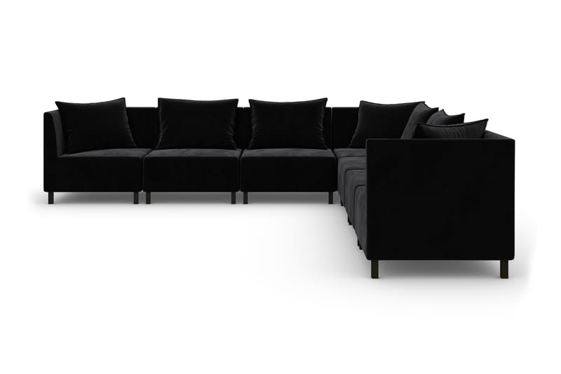 Noelia Modulhjørnesofa Vendbar Velour - Sort - Møbler - Sofaer - Velour sofaer