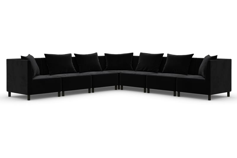Noelia Modulhjørnesofa Vendbar Velour - Sort - Møbler - Sofaer - Velour sofaer