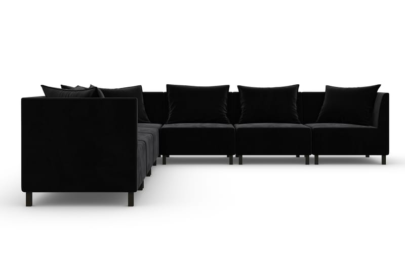 Noelia Modulhjørnesofa Vendbar Velour - Sort - Møbler - Sofaer - Velour sofaer