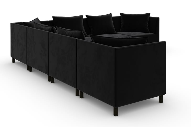 Noelia Modulhjørnesofa Vendbar Velour - Sort - Møbler - Sofaer - Velour sofaer