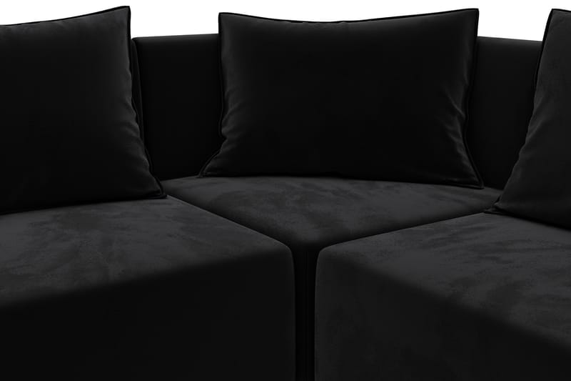 Noelia Modulhjørnesofa Vendbar Velour - Sort - Møbler - Sofaer - Velour sofaer