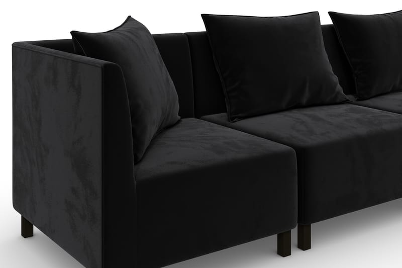 Noelia Modulhjørnesofa Vendbar Velour - Sort - Møbler - Sofaer - Velour sofaer