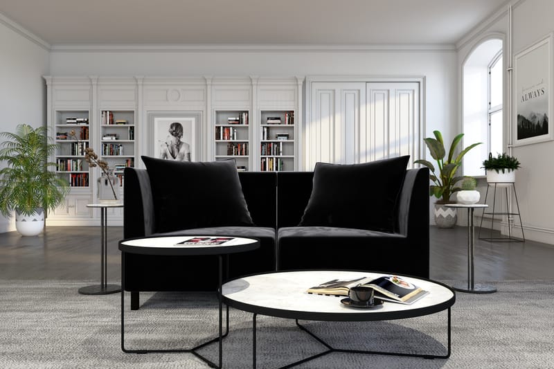 Noelia Modulsofa 2-pers Velour - Sort - Møbler - Sofaer - Velour sofaer
