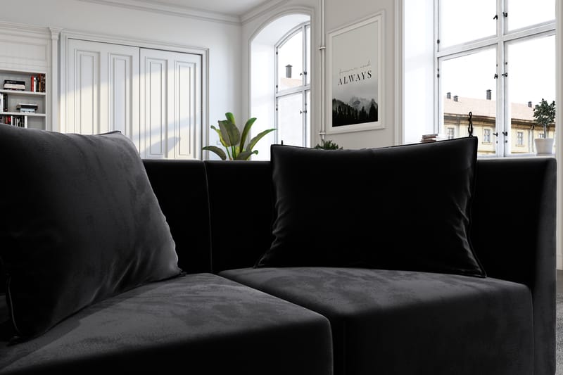 Noelia Modulsofa 2-pers Velour - Sort - Møbler - Sofaer - Velour sofaer