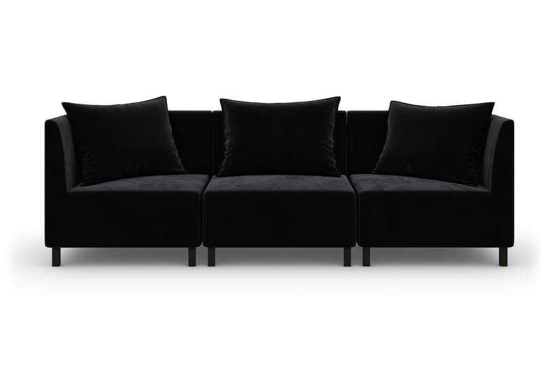 Noelia Modulsofa 3-pers Velour - Sort - Møbler - Sofaer - Velour sofaer