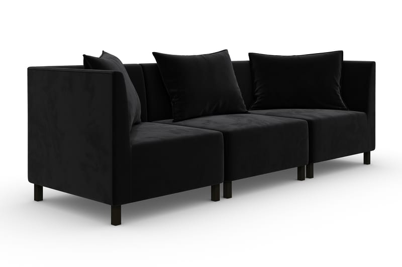 Noelia Modulsofa 3-pers Velour - Sort - Møbler - Sofaer - Velour sofaer