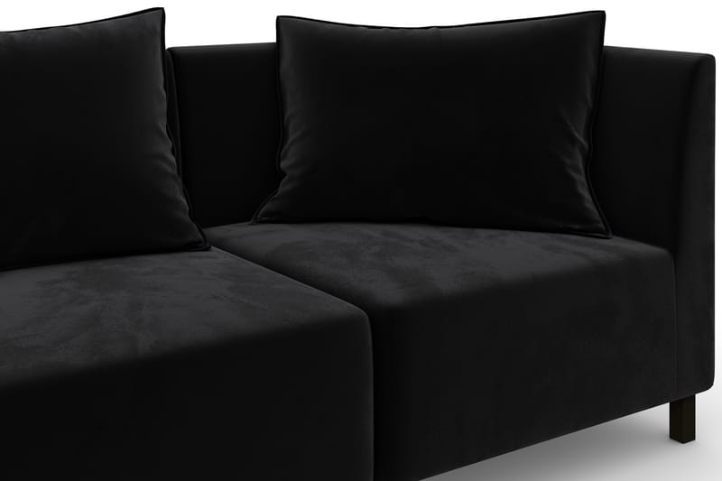 Noelia Modulsofa 3-pers Velour - Sort - Møbler - Sofaer - Velour sofaer
