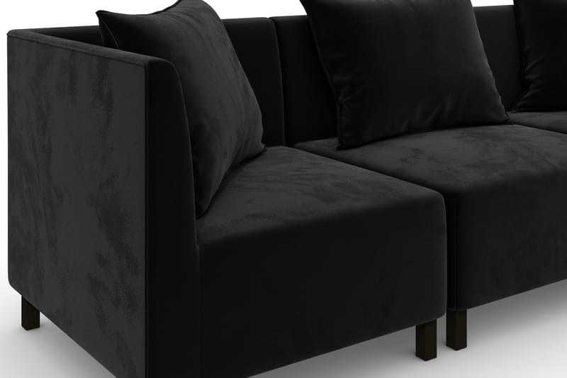 Noelia Modulsofa 3-pers Velour - Sort - Møbler - Sofaer - Velour sofaer