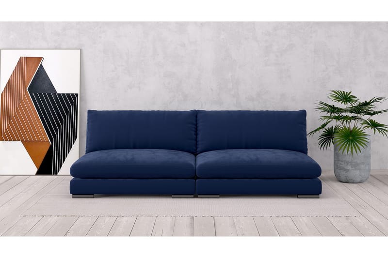 Noha Modul Chaiselongsofa Velour - Midnat blå sofa - Velour sofaer - Komplet modulsofa