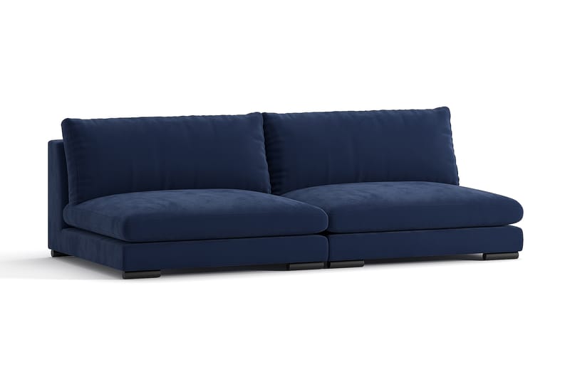 Noha Modul Chaiselongsofa Velour - Midnat blå sofa - Velour sofaer - Komplet modulsofa