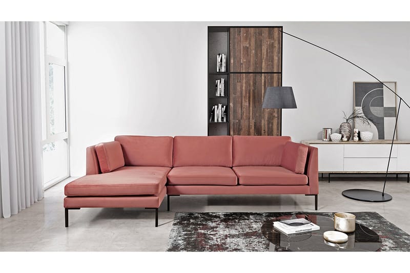 Ocean Hjørnesofa Højre - Lyserød - Møbler - Sofaer - Velour sofaer