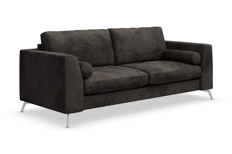 Ocean Lyx 3-Pers. Sofa - Mørkegrå/Velour - Møbler - Sofaer - 2 personers sofa