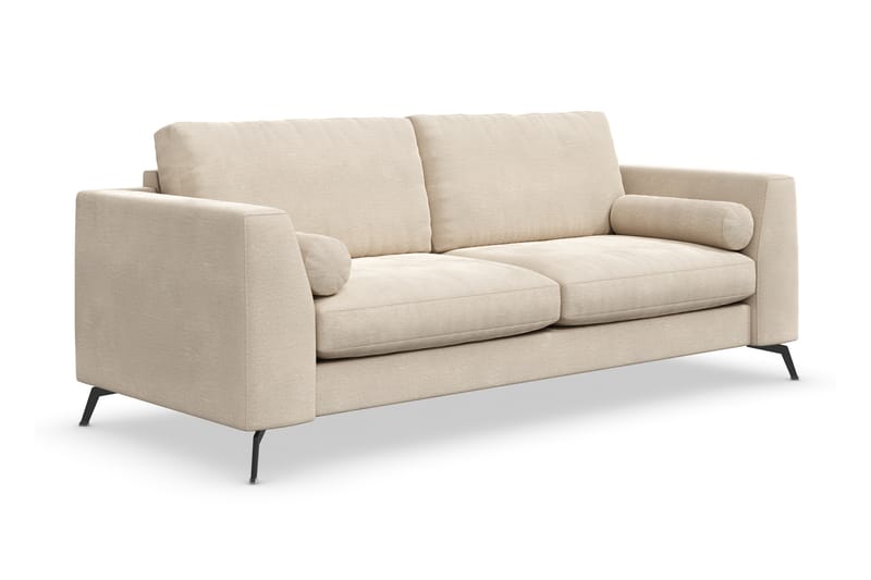 Ocean Lyx 3-Pers. Sofa - Beige/Velour - Velour sofaer - 2 personers sofa