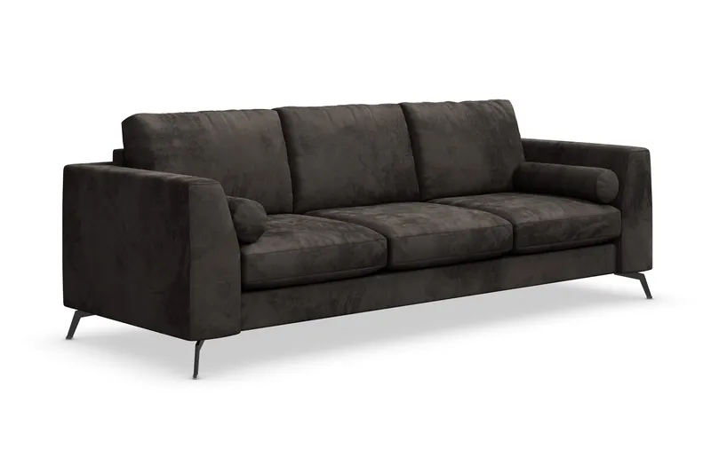 Ocean Lyx 3-personers Fløjlssofa - Mørkegrå - Møbler - Sofaer - 3 personers sofa