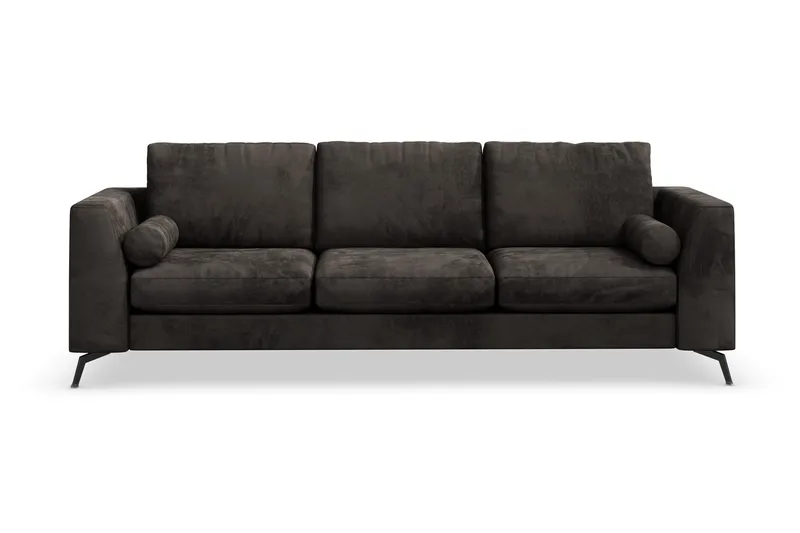 Ocean Lyx 3-personers Fløjlssofa - Mørkegrå - Møbler - Sofaer - 3 personers sofa