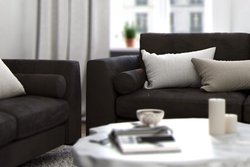 Ocean Lyx 3-Pers. Sofa - Mørkegrå/Velour - Møbler - Sofaer - 2 personers sofa