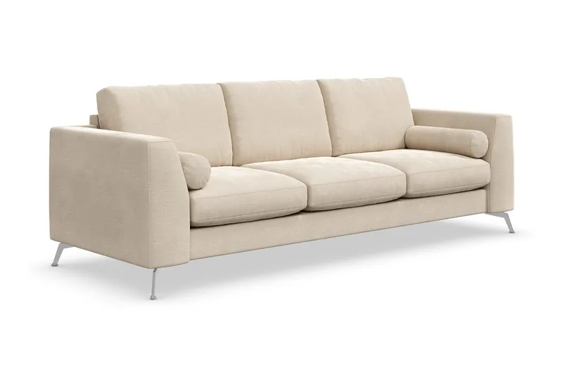 Ocean Lyx 3-personers Fløjlssofa - Beige - Møbler - Sofaer - 3 personers sofa