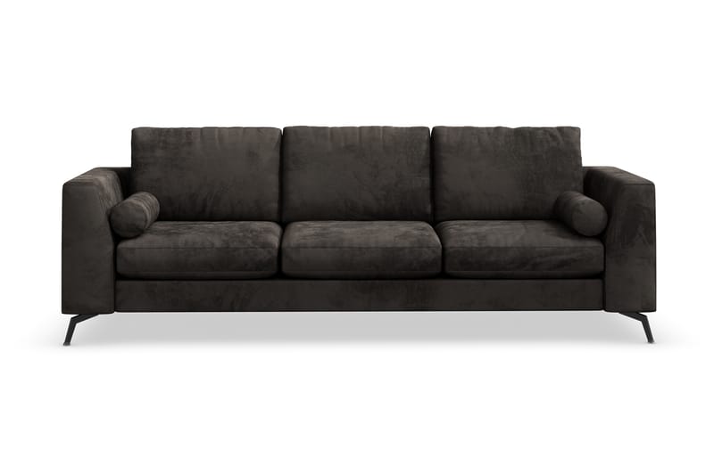 Ocean Lyx 4-Pers. Sofa - Mørkegrå/Velour - Velour sofaer - 3 personers sofa