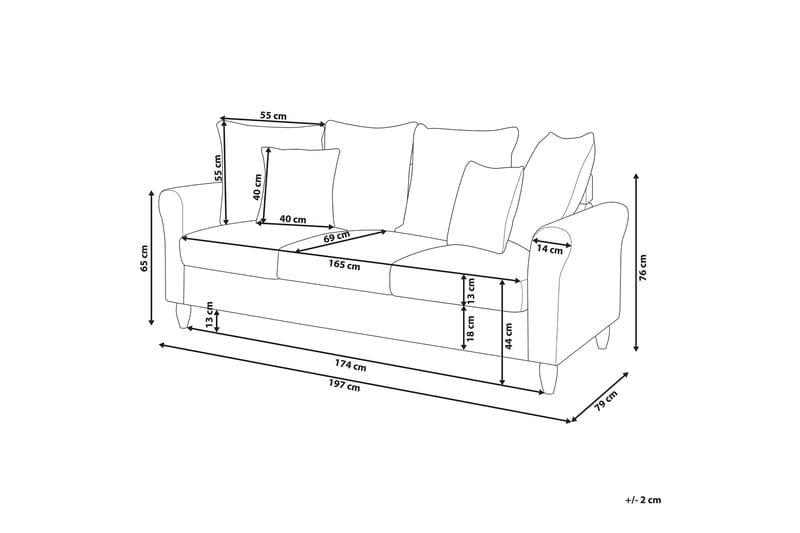 Paretti sofa velour - Sort - Møbler - Sofaer - Velour sofaer