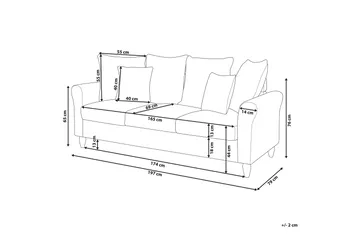 Paretti sofa velour - Sort - Møbler - Sofaer - Velour sofaer