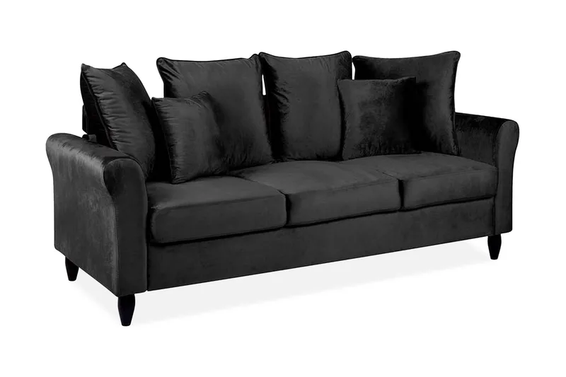 Paretti sofa velour, Sort