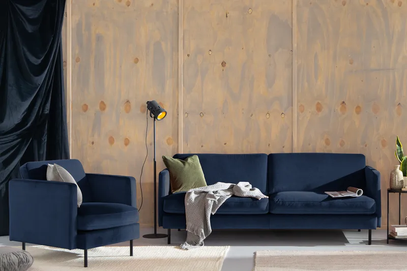 Teodin velour sofa 3-pers. - Møbler - Sofaer - Velour sofaer