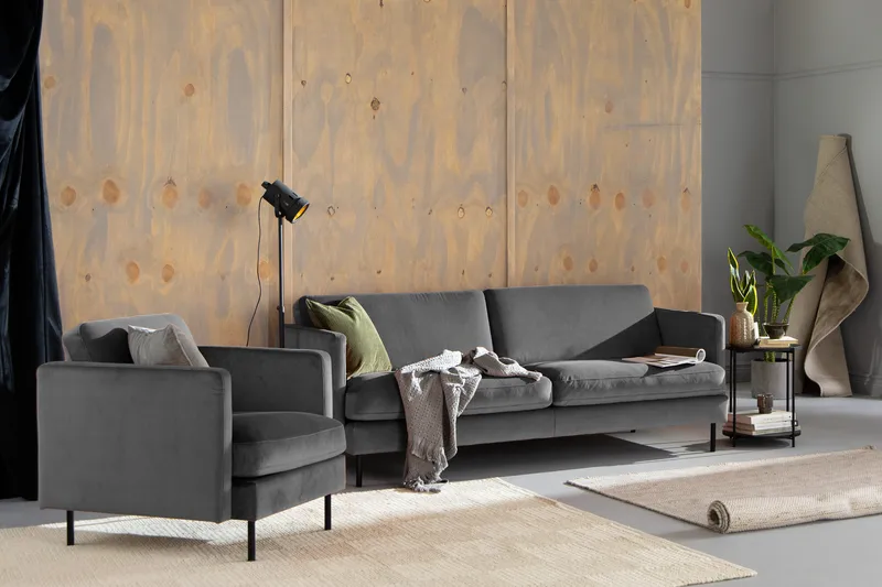 Teodin velour sofa 3-pers. - Møbler - Sofaer - Velour sofaer
