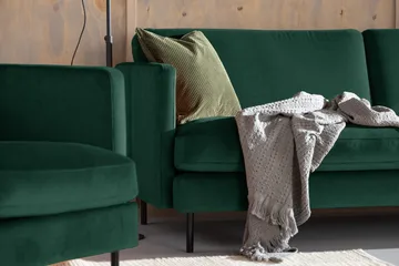 Teodin velour sofa 3-pers. - Møbler - Sofaer - Velour sofaer