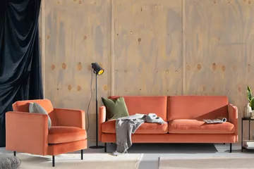 Teodin velour sofa 3-pers. - Møbler - Sofaer - Velour sofaer