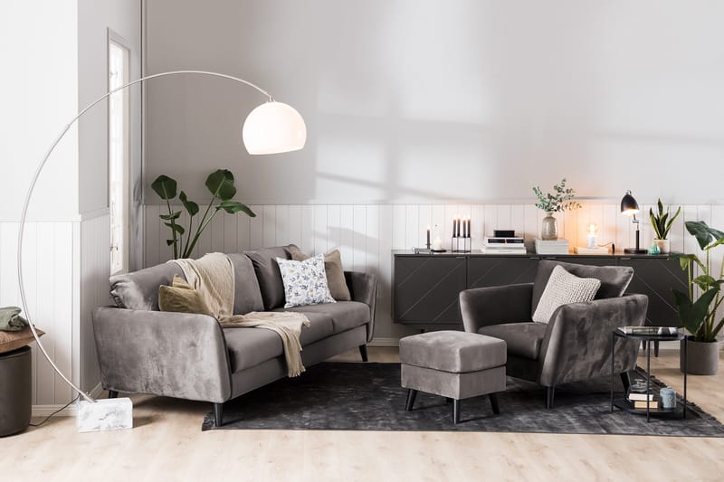 Trend 2-personers Fløjlssofa - Mørkegrå - Møbler - Sofaer - Velour sofaer