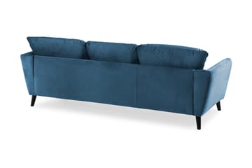 Trend 3-personers Rektangulær Fløjlssofa med Buede Armlæn - Blå - Møbler - Sofaer - Velour sofaer
