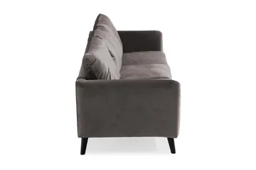 Trend 3-personers Rektangulær Fløjlssofa med Buede Armlæn - Mørkegrå - Møbler - Sofaer - Velour sofaer