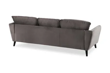 Trend 3-personers Rektangulær Fløjlssofa med Buede Armlæn - Mørkegrå - Møbler - Sofaer - Velour sofaer