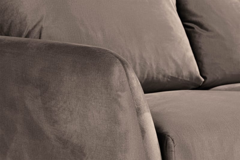Trend 3-personers Fløjlssofa - Brun - Møbler - Sofaer - Velour sofaer