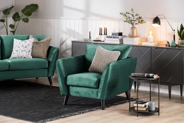 Trend 3-personers Fløjlssofa - Grøn - Møbler - Sofaer - Velour sofaer