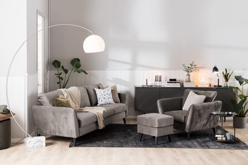 Trend 3-personers Fløjlssofa - Brun - Møbler - Sofaer - Velour sofaer