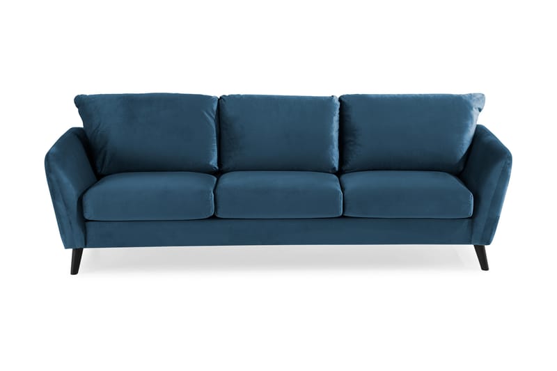 Trend 3-personers Fløjlssofa - Blå - Møbler - Sofaer - Velour sofaer