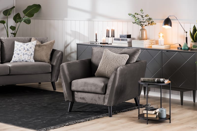 Trend 3-personers Fløjlssofa - Mørkegrå - Møbler - Sofaer - Velour sofaer