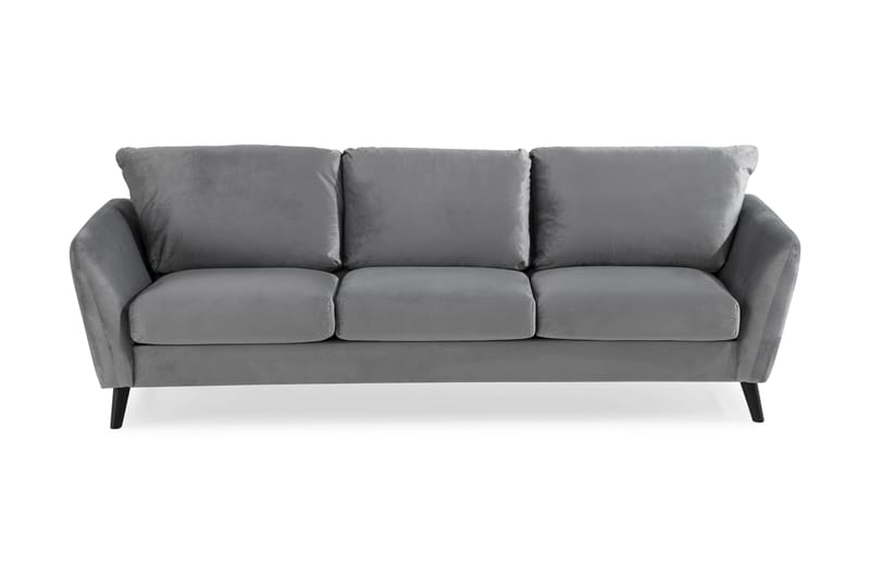 Trend 3-personers Fløjlssofa - Lysegrå - Møbler - Sofaer - Velour sofaer