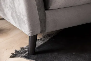 Trend 3-personers Rektangulær Fløjlssofa med Buede Armlæn - Mørkegrå - Møbler - Sofaer - Velour sofaer