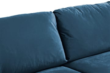 Trend 3-personers Rektangulær Fløjlssofa med Buede Armlæn - Blå - Møbler - Sofaer - Velour sofaer
