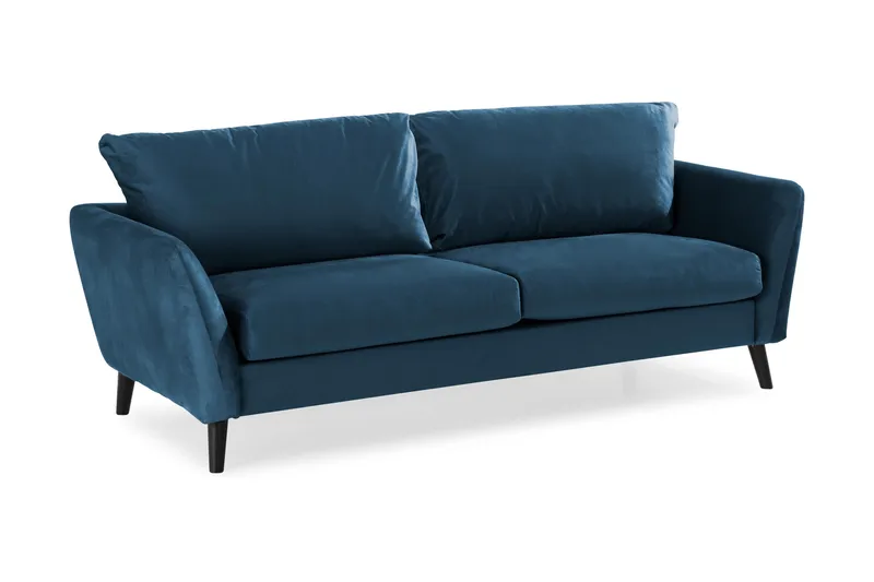 Trend 3-personers Fløjlssofa - Blå - Møbler - Sofaer - Velour sofaer