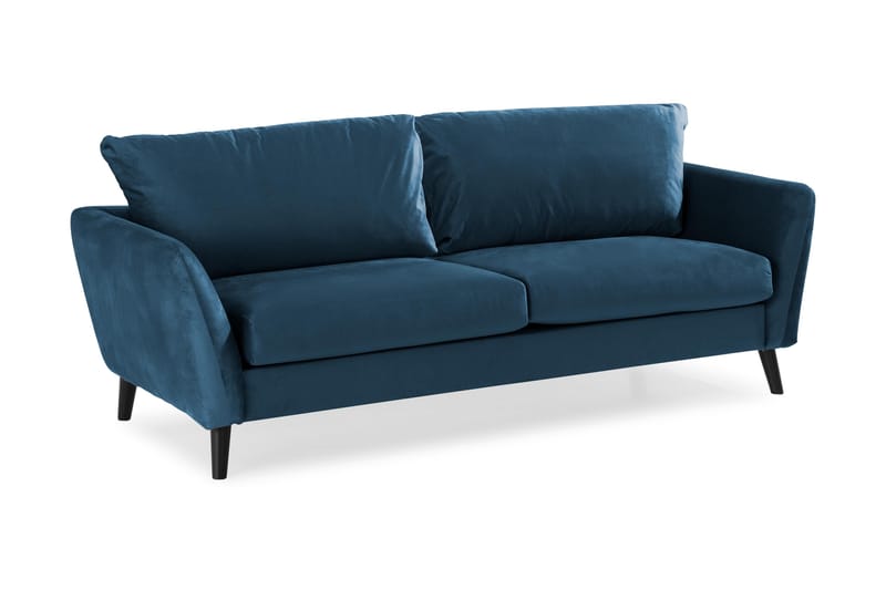 Trend 3-personers Fløjlssofa - Blå - Møbler - Sofaer - Velour sofaer