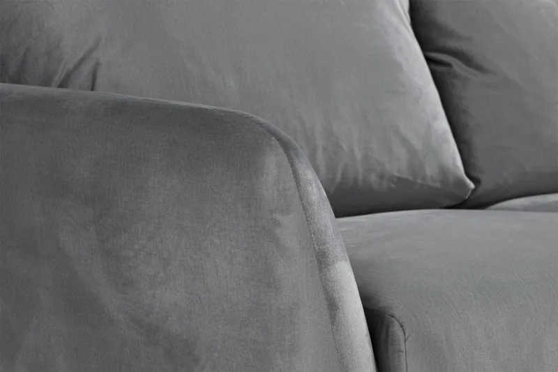 Trend 3-personers Fløjlssofa - Lysegrå - Møbler - Sofaer - Velour sofaer